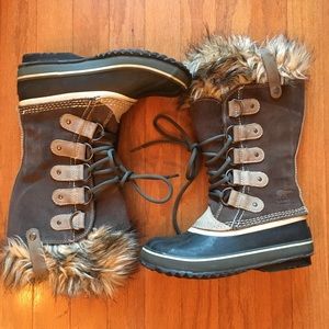 Sorel Joan Of Arctic Boot Faux Fur Brown Snow Boot